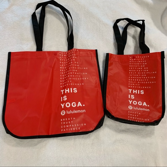 Lululemon Reusable Bags Set Large Small